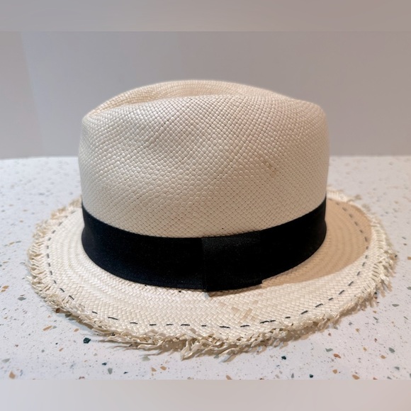 J. Crew Genuine Panama Hat M-L‎ with Ornate Style & Grosgrain Ribbon - Picture 3 of 15